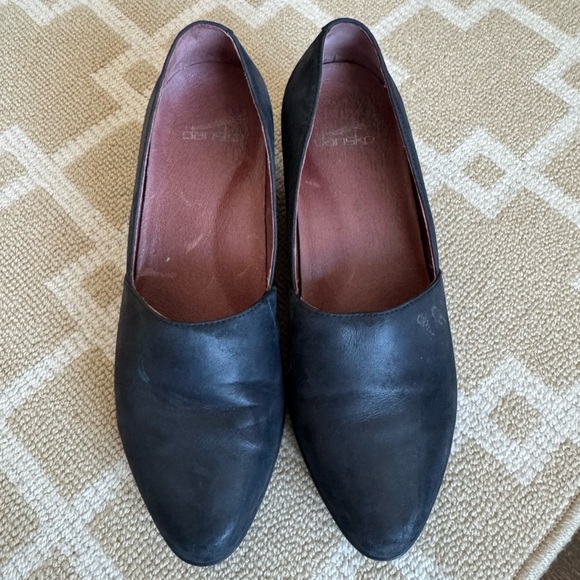 Dansko Black Leather Comfort Loafers Wedge Slip On Work Shoes Nurse EU39 US 8.5 - Picture 9 of 11